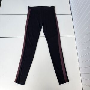 Ralph Lauren Black Brown Faux Suede Trim Womens Stretch Pull On Pants Sz B M